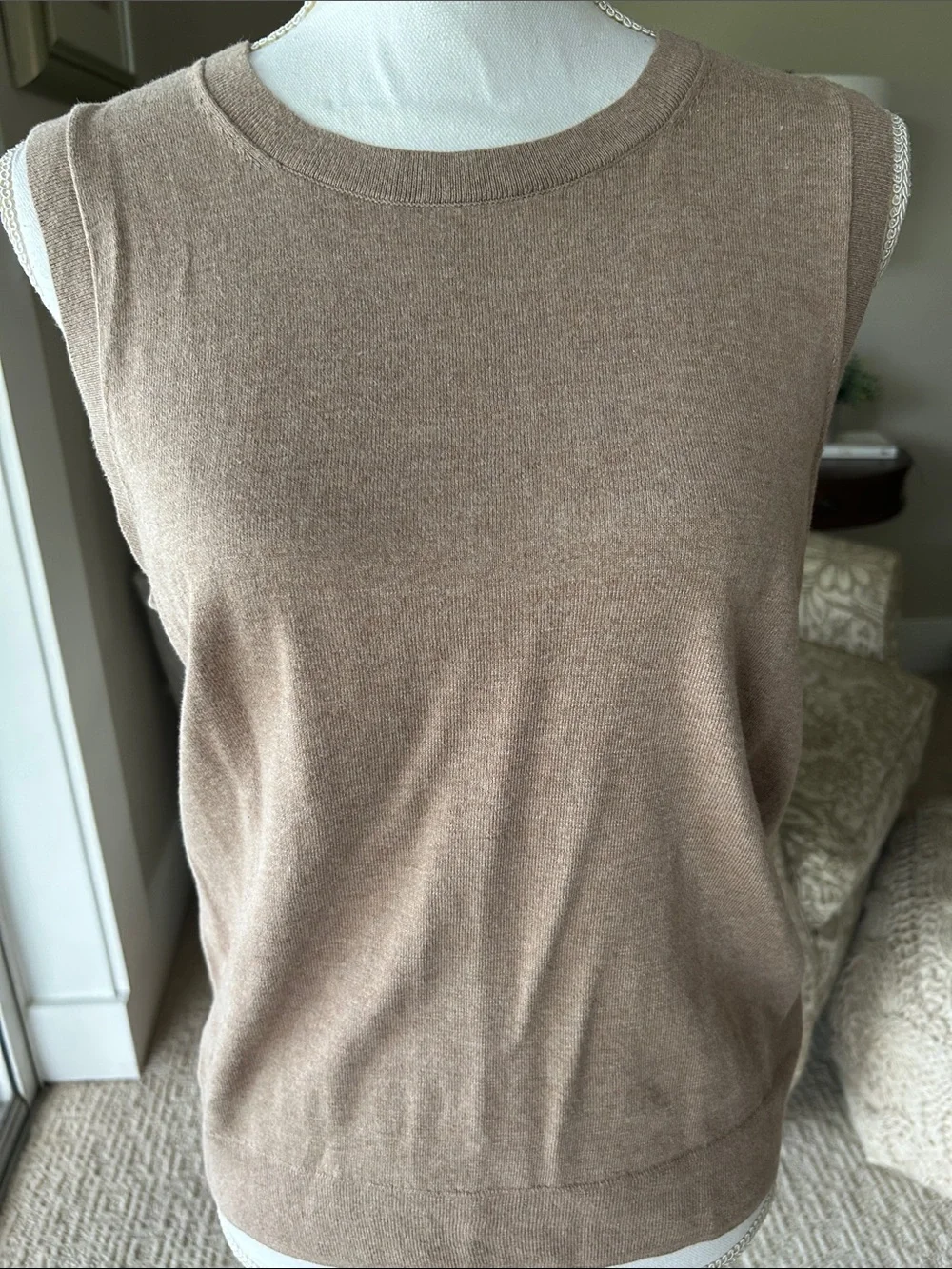 J. Crew Sleeveless Knit Tank Top in Light Brown
